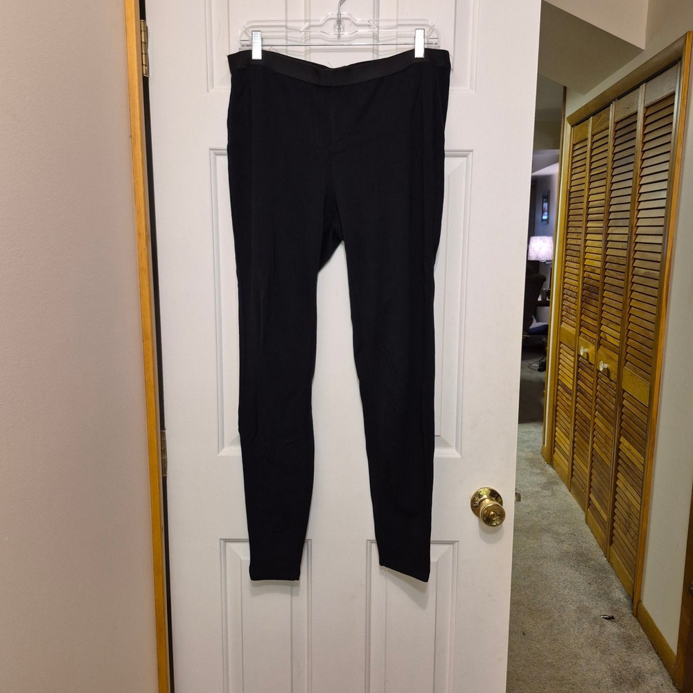 Eileen Fisher Womens Black Stretch Viscose Nylon Ponte Skinny Pants Size M